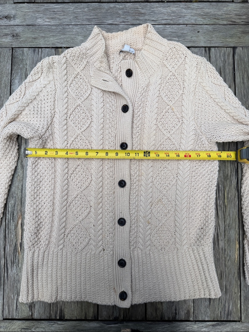 Women's Signature Cotton Fisherman Sweater / Cardigan - Medium Beige - Picture 6 of 11